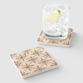 中世ファンタジーセピアフラクタルアート ストーンコースター (横)