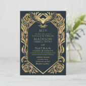 中世ファンタジーフクロウ結婚式招待状 招待状 (スタンド正面)