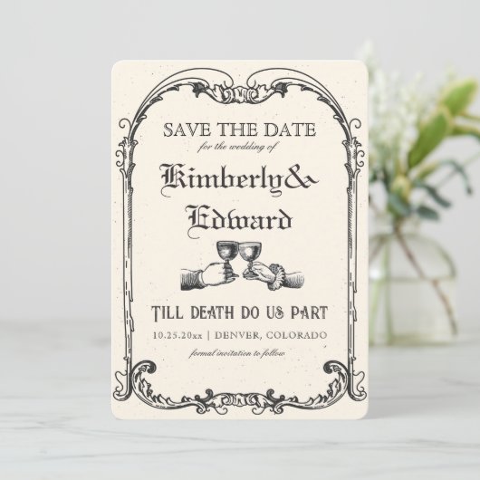 中世ファンタジー中世版木、銅版、版画 セーブザデート (スタンド正面)