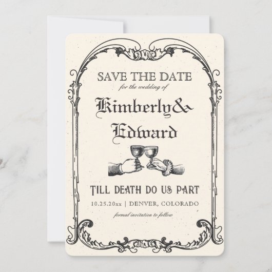 中世ファンタジー中世版木、銅版、版画 セーブザデート (正面)