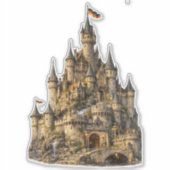 中世ファンタジー城 グロッシー クリア コレクタブル シール (正面)