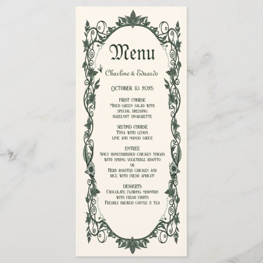 中世ファンタジー結婚の饗宴 メニュー (正面)