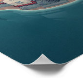 中世ファンタジー要塞アイランドタウンイラストレーション ポスター (角)