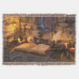 中世ファンタジー魔法使いの書斎 スローブランケット