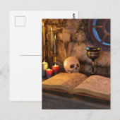 中世ファンタジー魔法使いの書斎 ポストカード (正面/裏面)