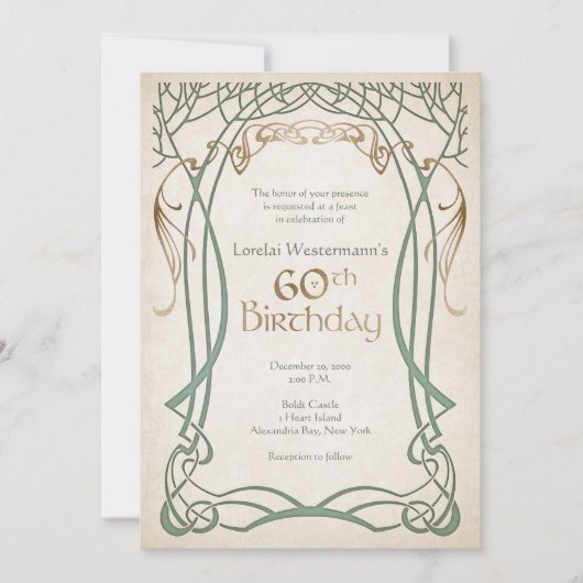 中世ファンタジー60誕生日 招待状 (正面)