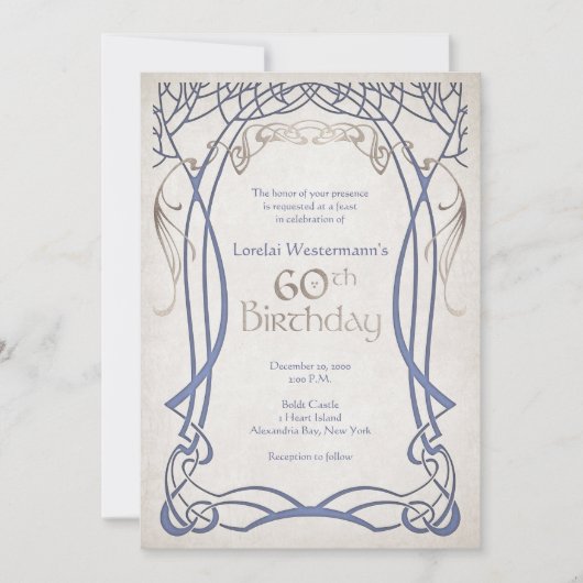 中世ファンタジー60誕生日 招待状 (正面)