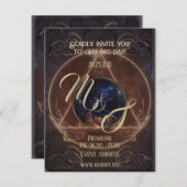 中世ファンタジー アンティーク 本 錬金術の哲学的石 招待状 (正面/裏面)