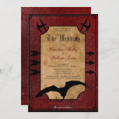 中世ファンタジー ドラゴン ウェディング 招待状 (正面/裏面)