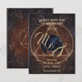 中世ファンタジー 古代の本 賢者の石 招待状 (正面/裏面)