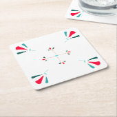 中世フラワークラウンゲームデザイン紙コースター スクエアペーパーコースター (アングル)