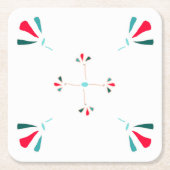 中世フラワークラウンゲームデザイン紙コースター スクエアペーパーコースター (正面)