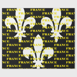 中世フランス ヘラルド的 モノクロアート ラッピングペーパー