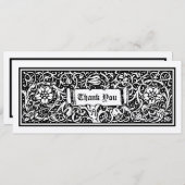 中世フローラつる植物サンキューカードテンプレート (正面/裏面)