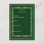 中世フローラハートと剣金ゴールド詳細RSVP エンクロージャーカード (裏面)