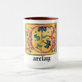 中世フローラライトレターBモノグラムマグ マグカップ (中央)