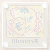 中世フローラライトレターBモノグラム ガラスコースター (裏面)