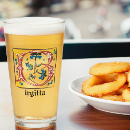 中世フローラライトレターBモノグラム タンブラーグラス