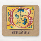 中世フローラライトレターBモノグラム マウスパッド (正面)