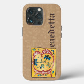 中世フローラライトレターBモノグラム Case-Mate iPhoneケース (裏面)