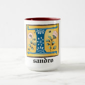 中世フローラライトレターIモノグラムマグ マグカップ (中央)