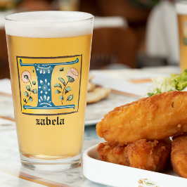 中世フローラライトレターIモノグラム タンブラーグラス