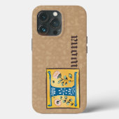 中世フローラライトレターIモノグラム Case-Mate iPhoneケース (裏面)