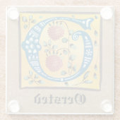 中世フローラライトレターOモノグラム ガラスコースター (裏面)