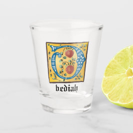 中世フローラライトレターOモノグラム ショットグラス