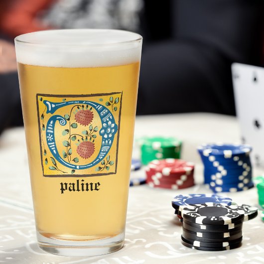 中世フローラライトレターOモノグラム タンブラーグラス