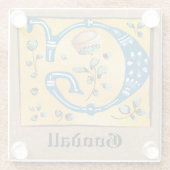 中世フローラ照光文字Gモノグラム ガラスコースター (裏面)