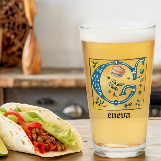 中世フローラ照光文字Gモノグラム タンブラーグラス