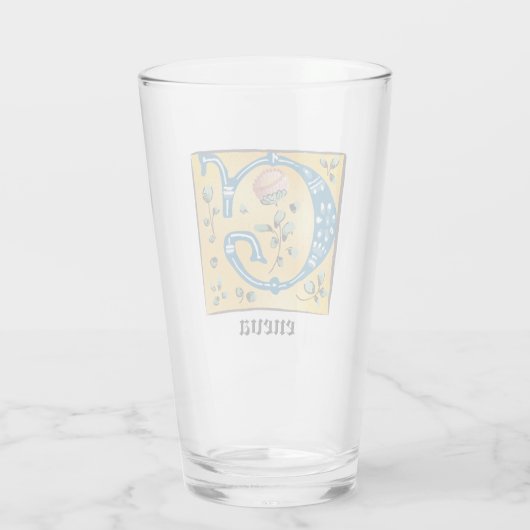 中世フローラ照光文字Gモノグラム タンブラーグラス (裏面)