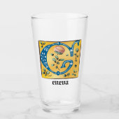 中世フローラ照光文字Gモノグラム タンブラーグラス (正面)