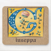 中世フローラ照光文字Gモノグラム マウスパッド (正面)