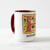 中世フローラ照光文字Hモノグラムマグ マグカップ (正面左)