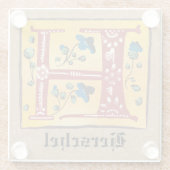 中世フローラ照光文字Hモノグラム ガラスコースター (裏面)