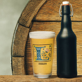 中世フローラ照光文字Lモノグラム タンブラーグラス