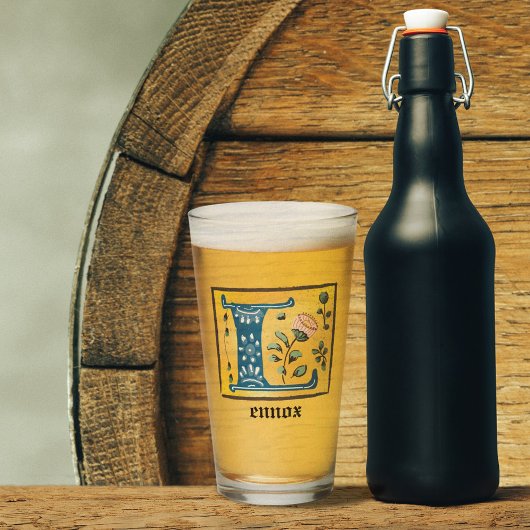 中世フローラ照光文字Lモノグラム タンブラーグラス