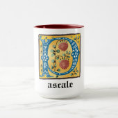 中世フローラ照光文字Pモノグラムマグ マグカップ (中央)