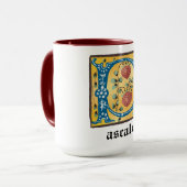 中世フローラ照光文字Pモノグラムマグ マグカップ (正面左)