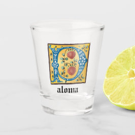 中世フローラ照光文字Pモノグラム ショットグラス
