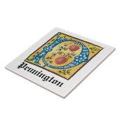 中世フローラ照光文字Pモノグラム タイル (側面)