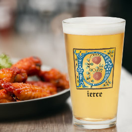 中世フローラ照光文字Pモノグラム タンブラーグラス