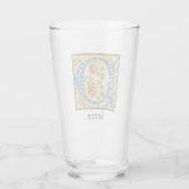 中世フローラ照光文字Pモノグラム タンブラーグラス (裏面)