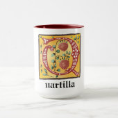 中世フローラ照光文字Qモノグラムマグ マグカップ (中央)