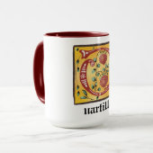 中世フローラ照光文字Qモノグラムマグ マグカップ (正面左)