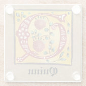 中世フローラ照光文字Qモノグラム ガラスコースター (裏面)