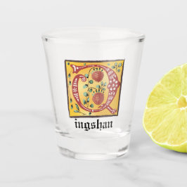 中世フローラ照光文字Qモノグラム ショットグラス