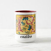 中世フローラ照光文字Rモノグラムマグ マグカップ (中央)